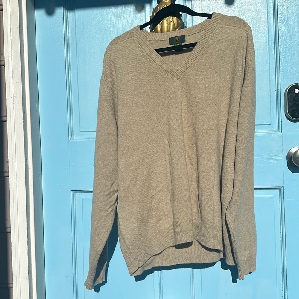 Club Room Sweater Men's Lambswool V-Neck size XXL